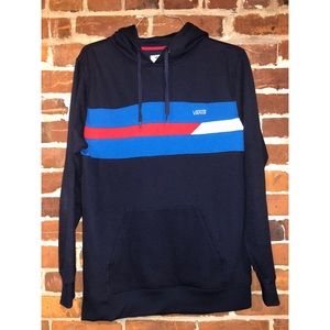 vans striped hoodie with embroidered logo